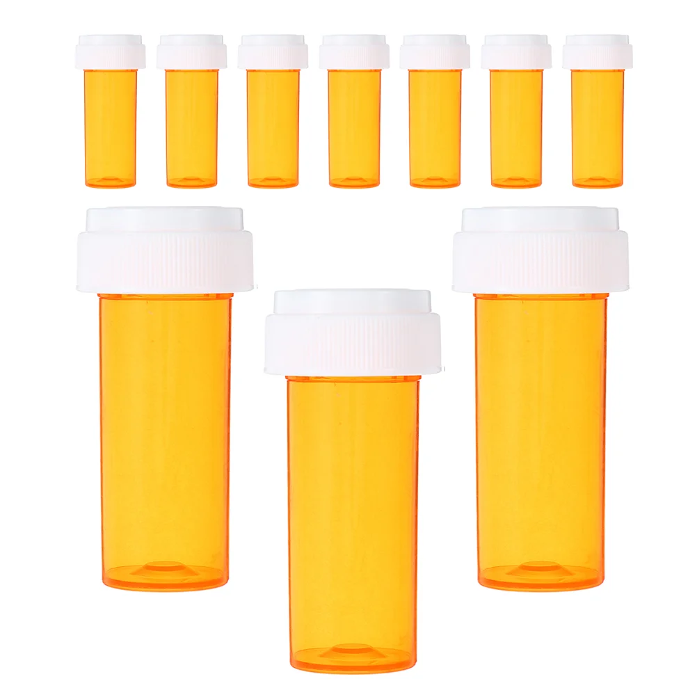 10 Pcs Pill Bottle Travel Medicine Kit Container Small Bottles Holder Dispenser