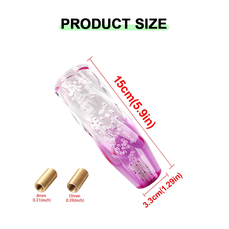 NEW 15cm Car Manual Shift Knob Acrylic Gear Shifter Head Shift Knob Stick Crystal Transparent Bubble Gear Shift Knob