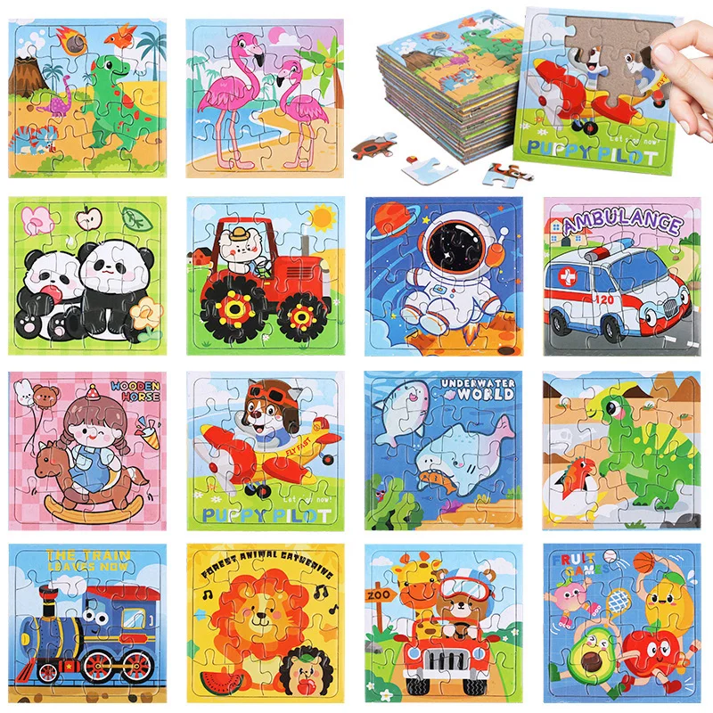

15/30Pcs Cartoon Puzzle Animal Pattern Educational Jigsaw Puzzle Toys Kids Birthday Party Favors Pinata Fillers Christmas Gift