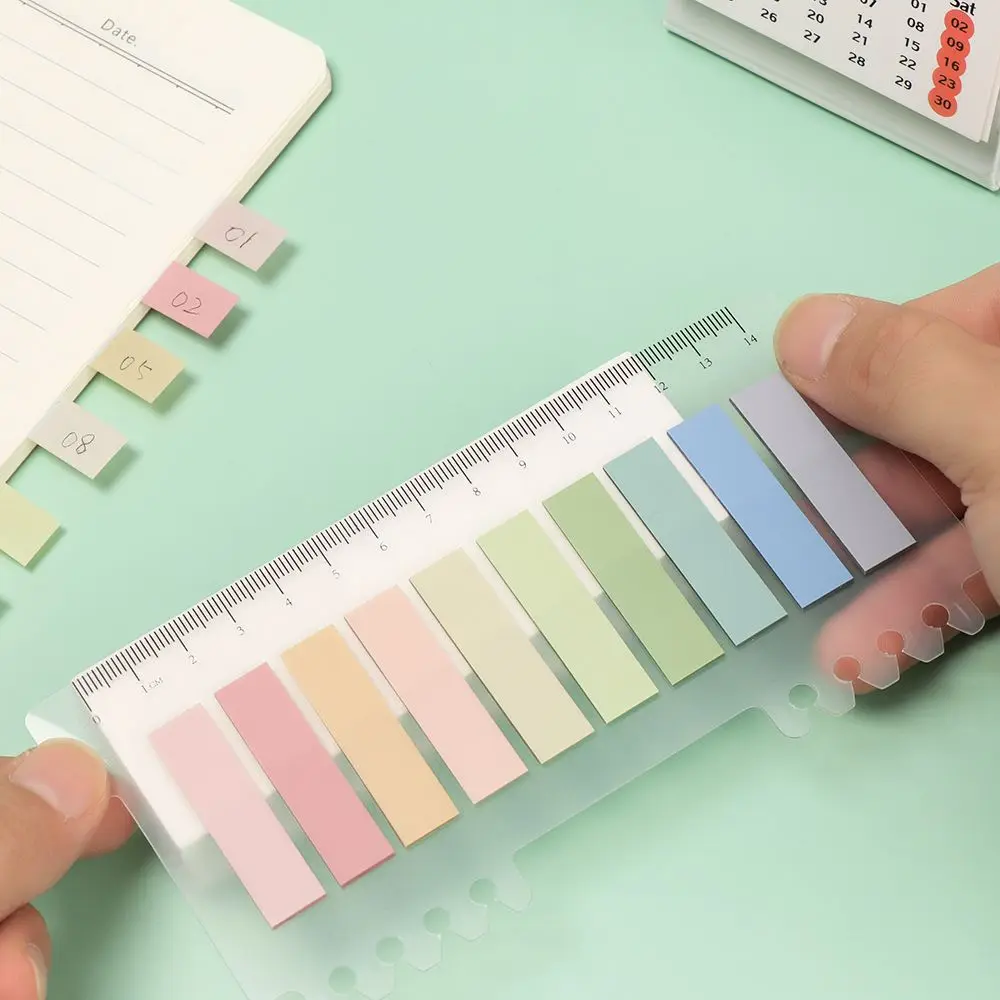 6 Colors Set Novelty Sticky Notes Memo Pad Loose-leaf Index Sticker Bookmark Page Sticker Office Stationery Supplies 200 Sheets