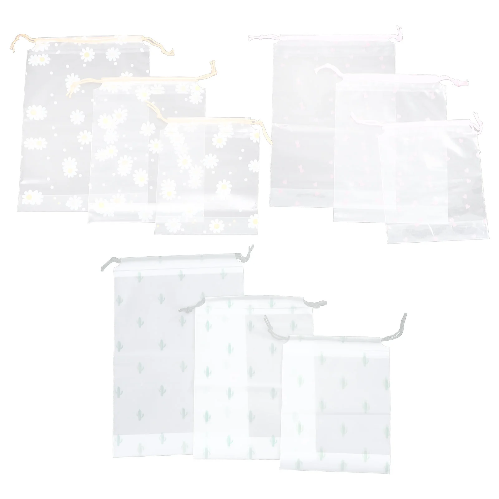 

9 Pcs Drawstring Plastic Bag Travel Garment Bags Small Packaging Dust-proof for Sealed Storage Cubes Suitcases Pouch Clothing
