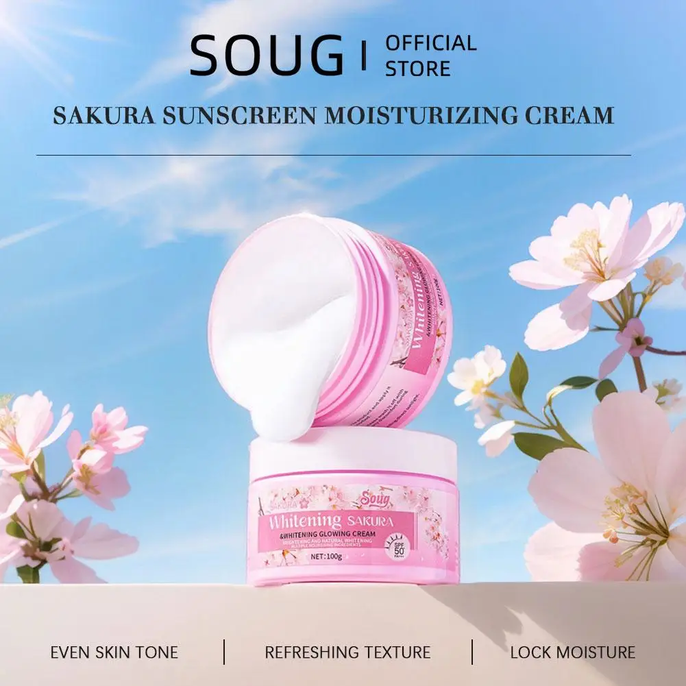 Sakura Sonnencreme Creme Protector Gesichts Sonnencreme Spf50 Bleaching Lotion Gel Feuchtigkeitscreme Gesichts Isolation Creme Reparatur C V1D2