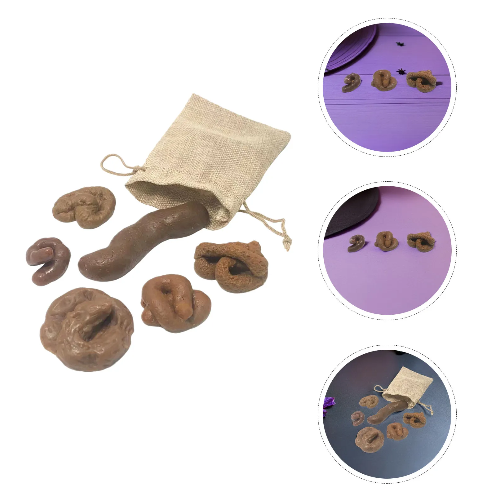 

6Pcs Fake Poop Realistic Prank Props Small Portable Party Trick Joke Halloween April Fools' Day Funny Prank Fake Poop