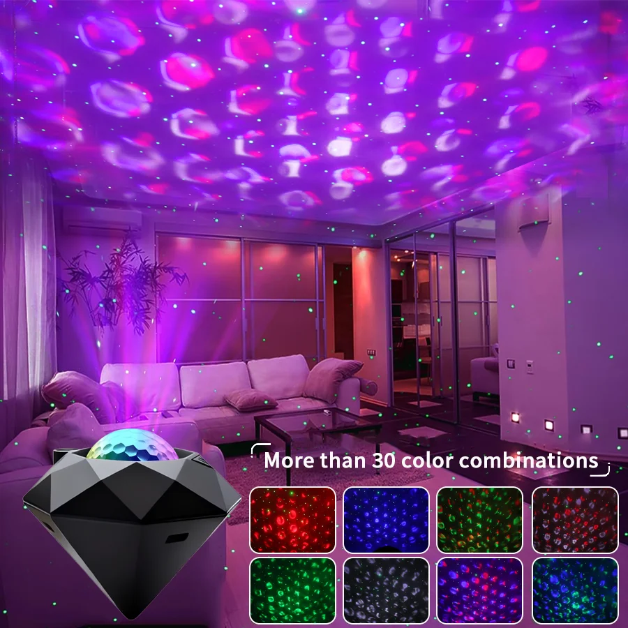 1/2pcs romantic 8-color crystal cube/cylinder corrugated texture projection USB lamp, USB ambient light, USB plug-in use, touch
