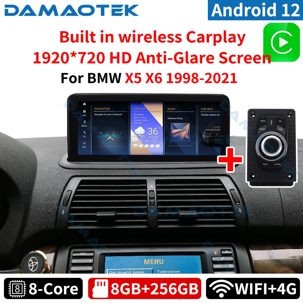 

DamaoTek Head Unit Android 12.0 10.25" Auto With Idrive Car Multimedia Player Radio for BMW E53 X5 1998 - 2006 Autoradio WIFI 4G