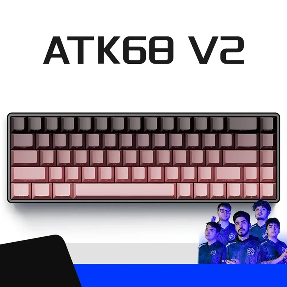 Atk68 V2 لوحة المفاتيح الميكانيكية RGB الخلفية تأخير منخفض مبادلة ساخنة السلكية 8000 هرتز تخصيص ملحقات لوحة مفاتيح الألعاب ويندوز Macos