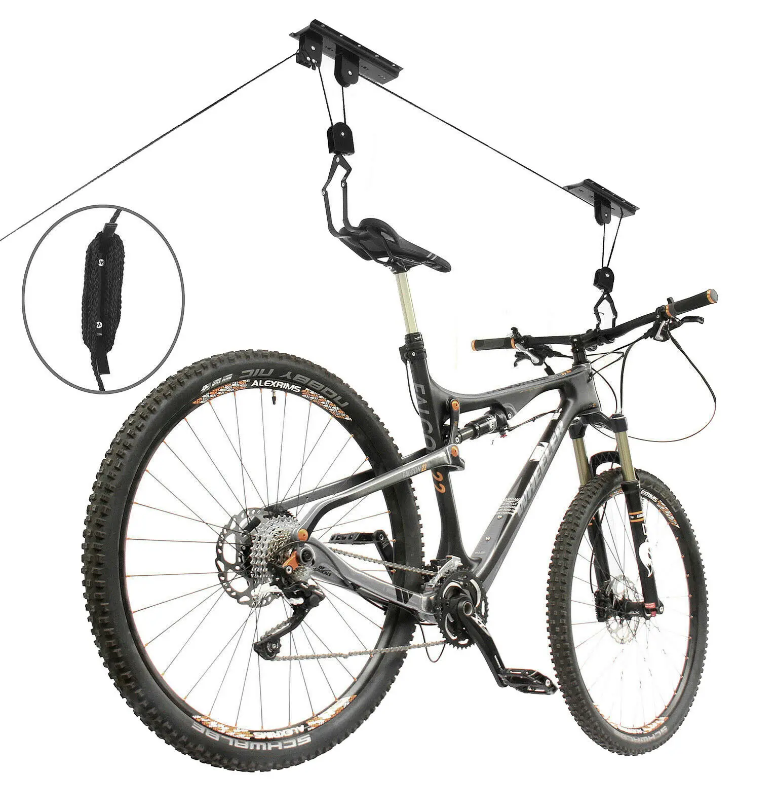 Bike Bicycle Hanger Pulley Rack Hoist Storage Garage Lift Ceiling Mounted Mount