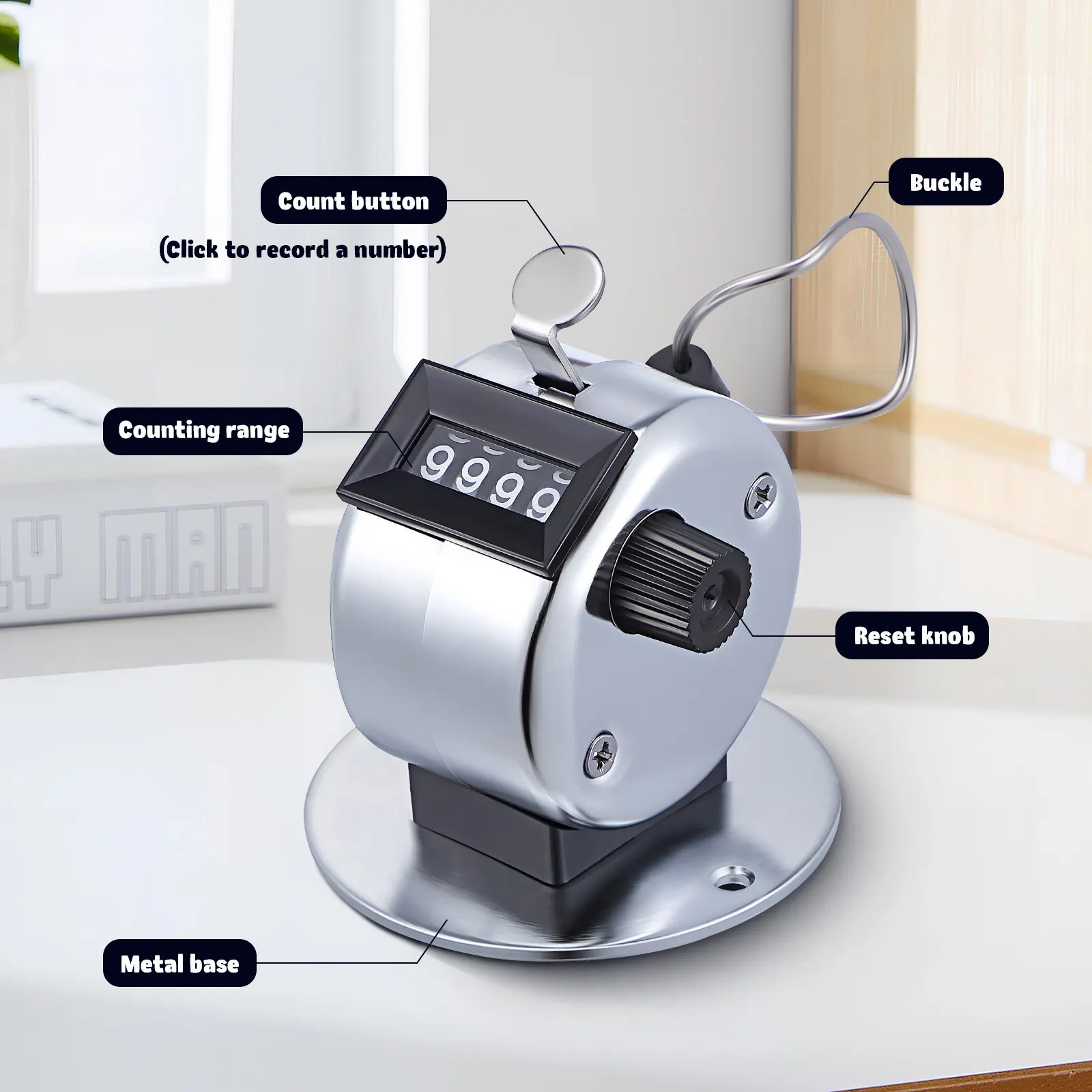 

2 шт. механические счетчики-табло для вязания, с функцией сброса, металлические, ручные, портативные, с индикацией счета петель