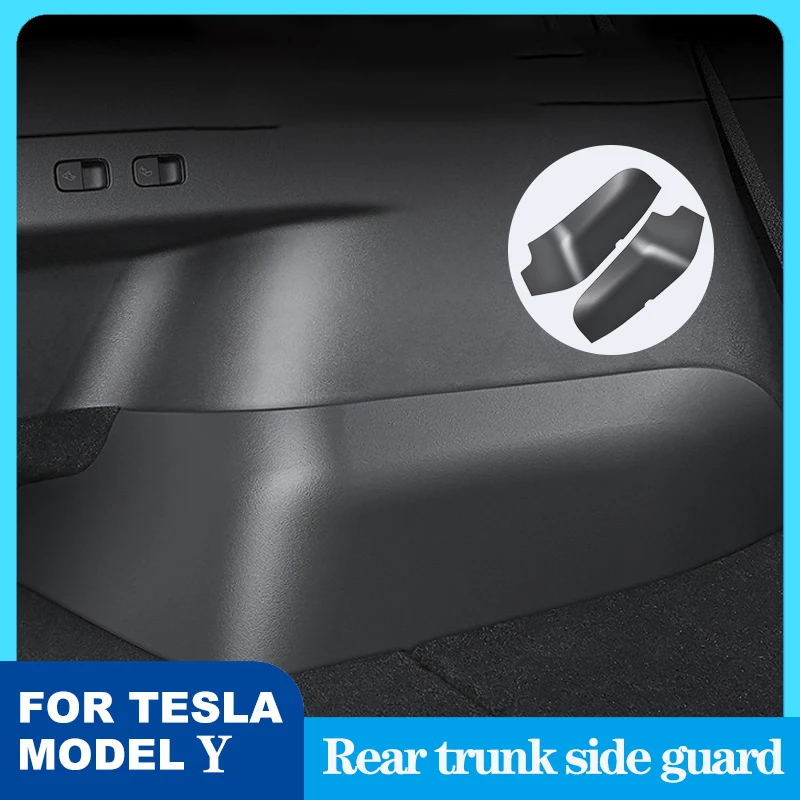 

For Tesla Model Y 2021 2022 2023 Rear Trunk Side Guards TPE Cover Rear Trunk Side Guards TPE Cover Fluff Inner Protector Shell