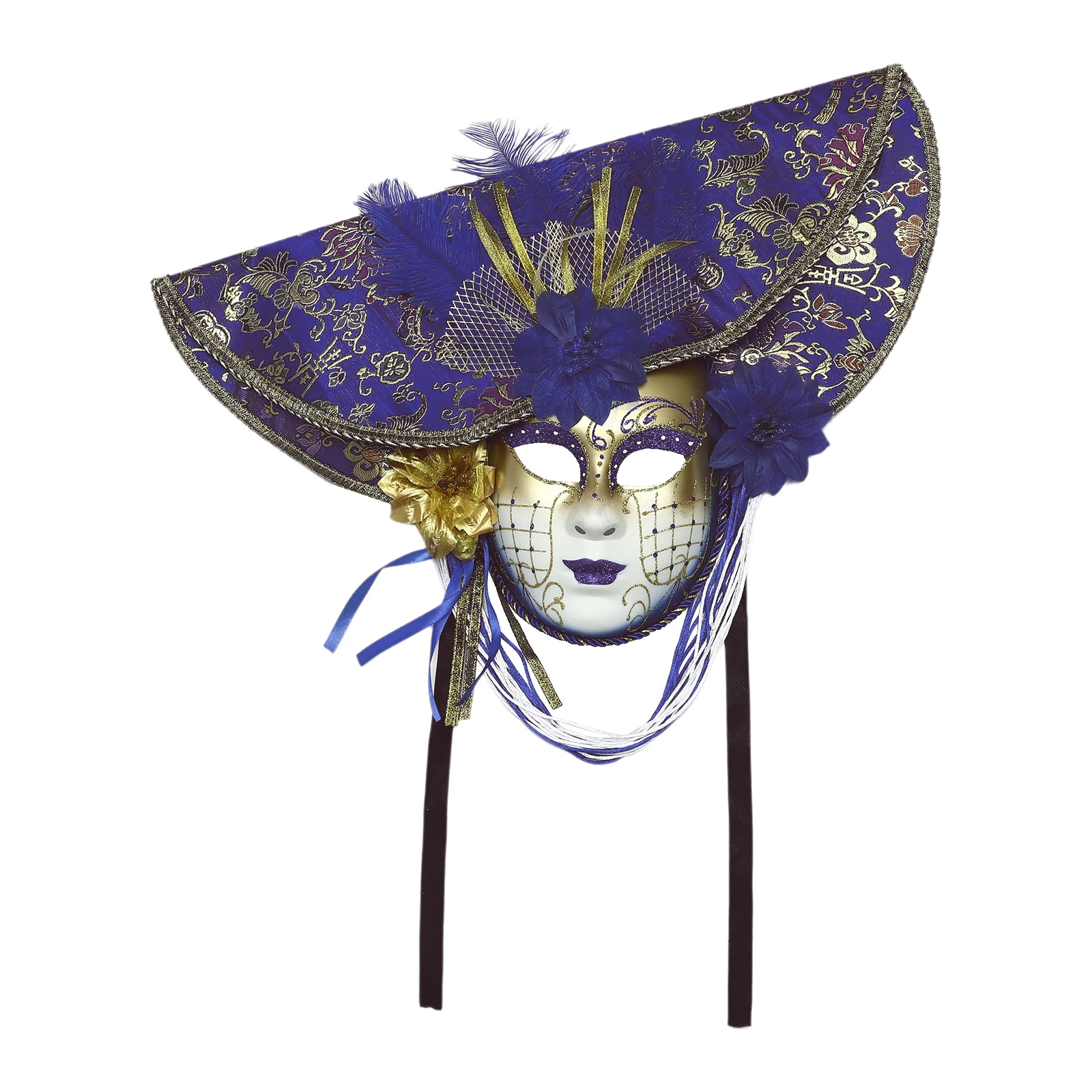 Artistic Mask Women's Handmade Dance Props Personality Full Face Retro Venetian Mask Half Face Men Mask