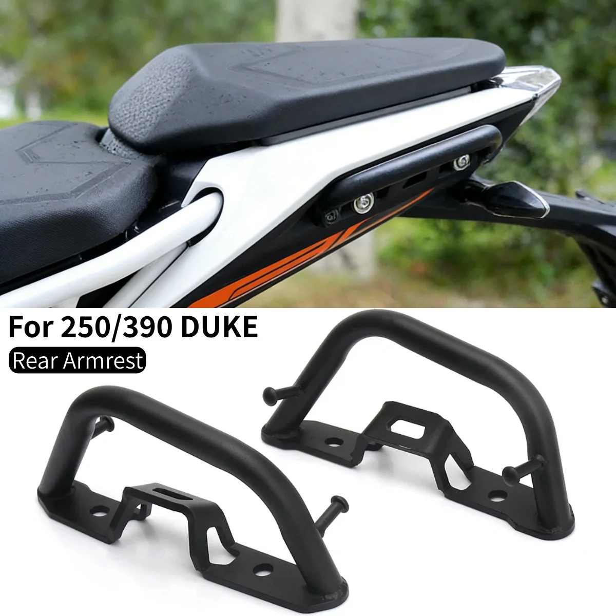 

Комплект из 2-х алюминиевых задних ручек-поручней для пассажира мотоцикла (для 390Duke, 250Duke)