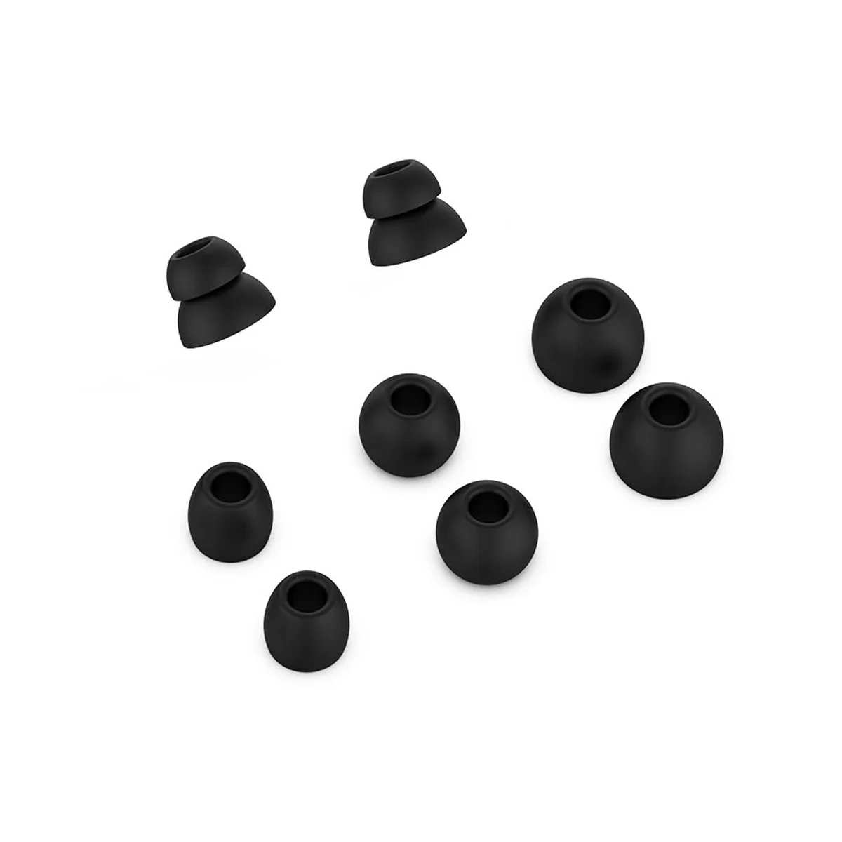 

8pcs Silicone Earbuds Tips For Wireless Headphones Black Noise Isolating Replacement Earmuffs Durable Washable Antistatic