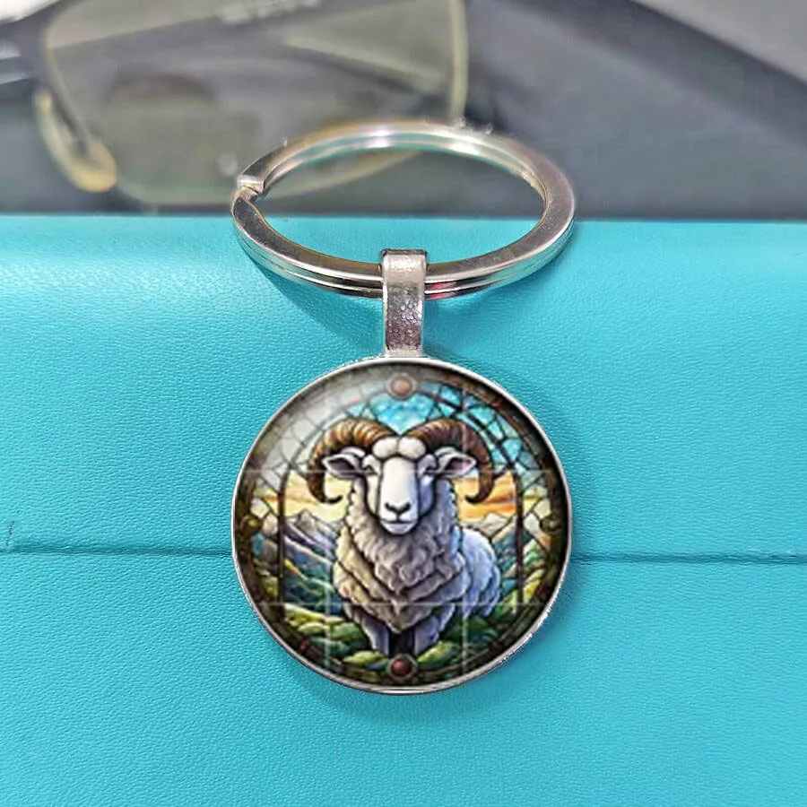 Best Seller Sunset Water Bird Heron Glass Dome Keychain, Multipurpose Keychain Accessory For Purse, Wetland Outdoor Keychain Gif