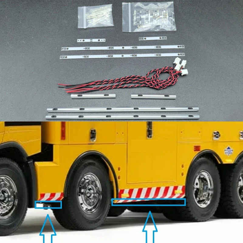 1set Metal Simulation Side Bottom Lights  for 1/14 Tamiya RC Truck Car For volvo FH16 56362