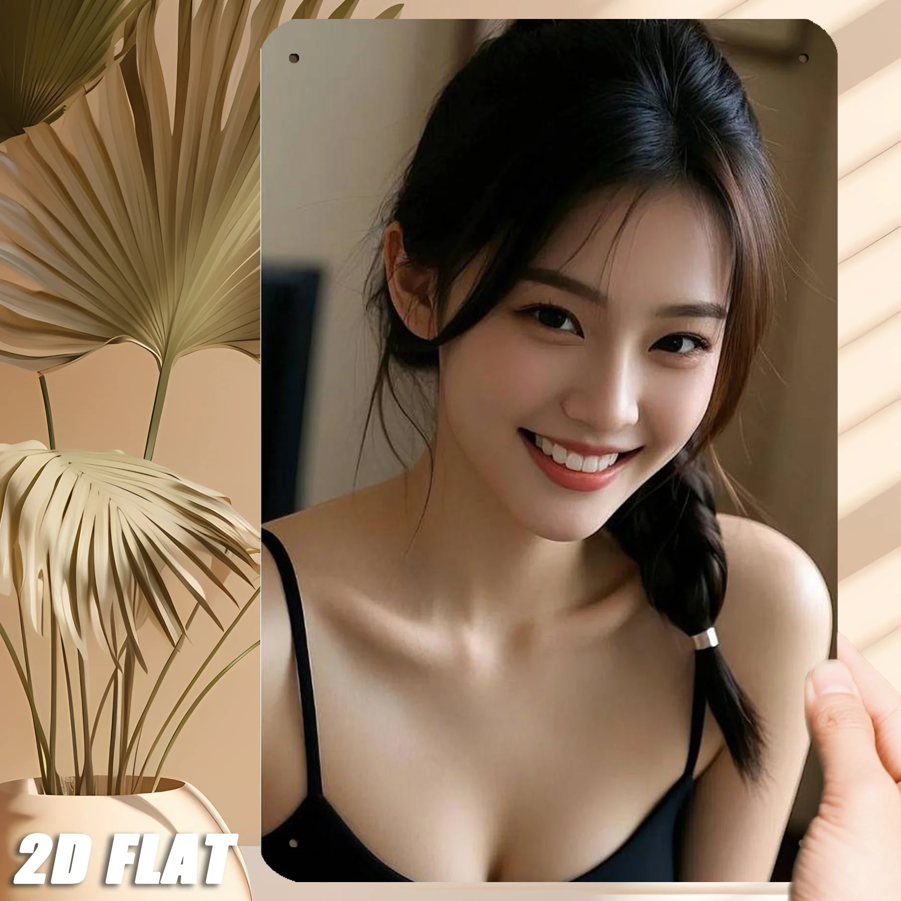 Vintage Korean Drama Metal Wall Sign - 8x12 Inch Retro Iron Plaque, Black Lingerie Design Home Decor for Cafe Bar Bedroom Gif