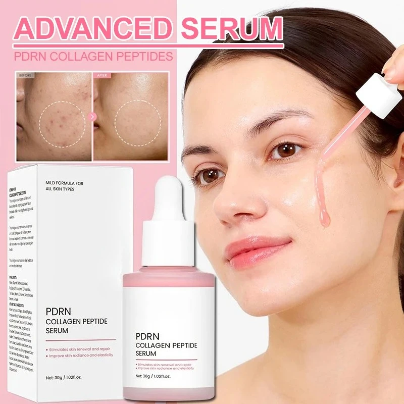 Salmon PDRN Collagen Peptide Facial Serum for Dull Skin - Boosts Elasticity Skin Renewal Repair Korean Beauty Product Collagen