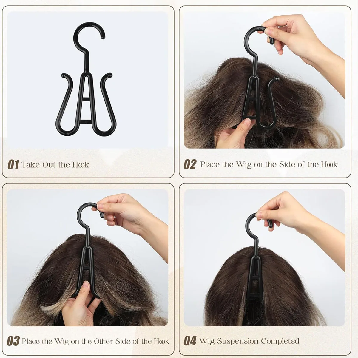 Tas penyimpanan ekstensi rambut panjang, 2pcs/4pcs/6 buah tas penyimpanan Wig anti debu Non-Woven dengan gantungan plastik untuk pengatur Salon rumah