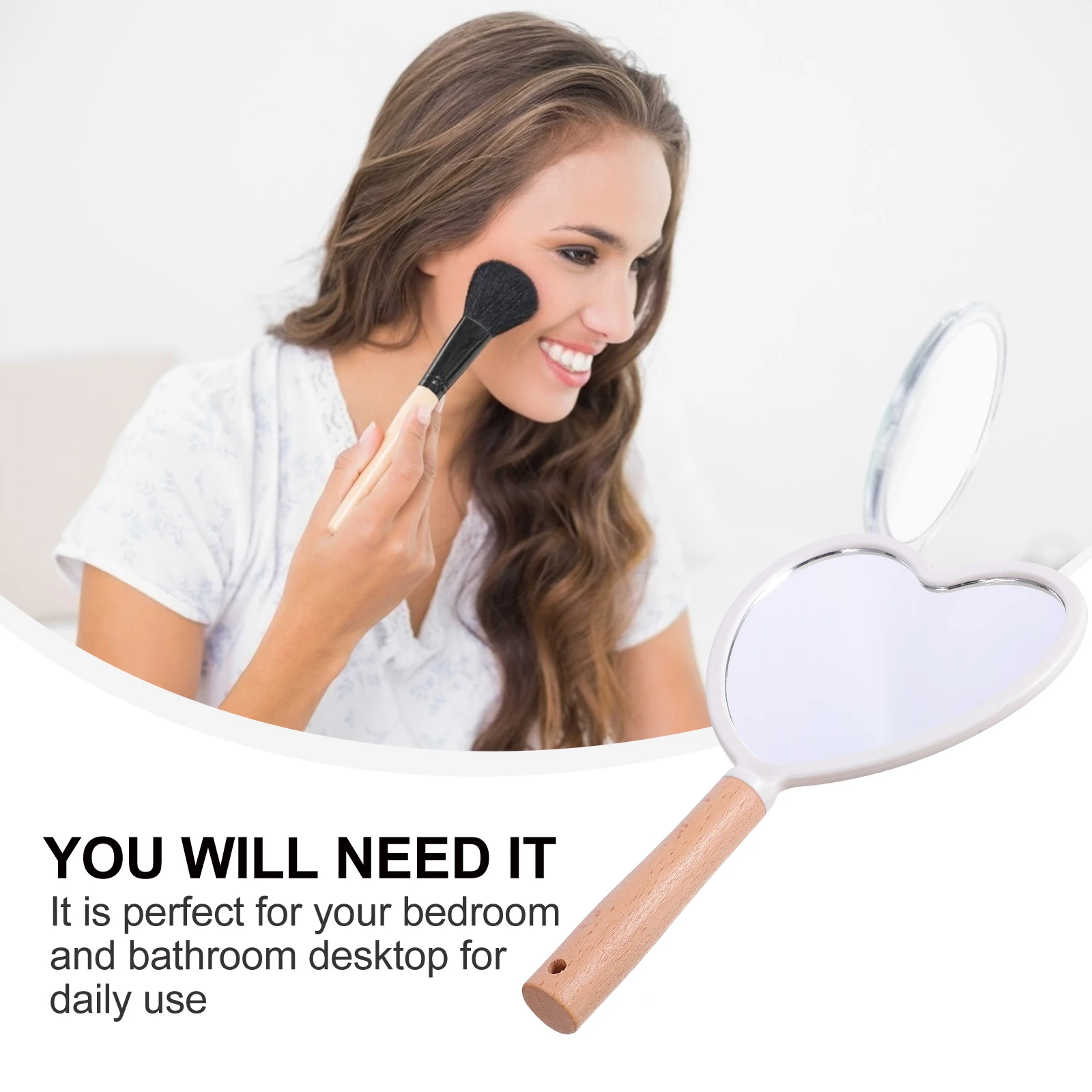 

Heart Shaped Handheld Makeup Mirror Practical and Convenient for Daily Beauty Routine and Gifting Barber Makeup Mirror