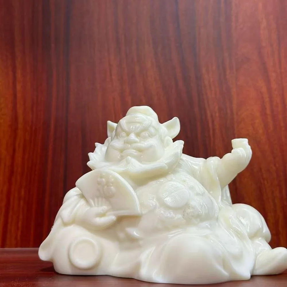 Ivory Nut Carved Blessing Zhong Kui Figurine 14119.5cm Living Room Home Office Desktop Decor Craft Ornament