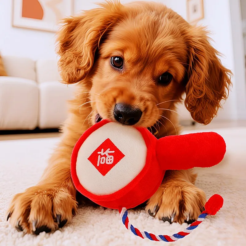 

Dog Toys Chew Proof Dog Interactive Toys Bite-resistant Dogs Toy with Bell Soft Ropes Toy for Dogs Teeth Cleaning Puppy Training