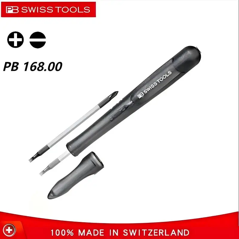 PB SWISS Pen Mini Screwdriver with Reversible Blade PB 53 Precision Screwdriver Repair Tool with Protective Cover 168 00 Series