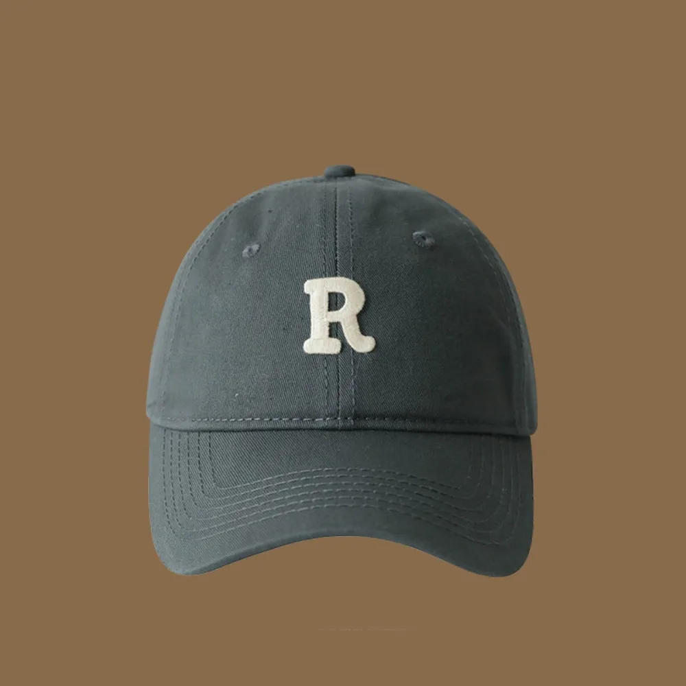 

Fashion Embroidered Embroidery Baseball Cap Letter R Retro Letter Baseball Hat Sunscreen Hat Peaked Cap Sun Hat Sports