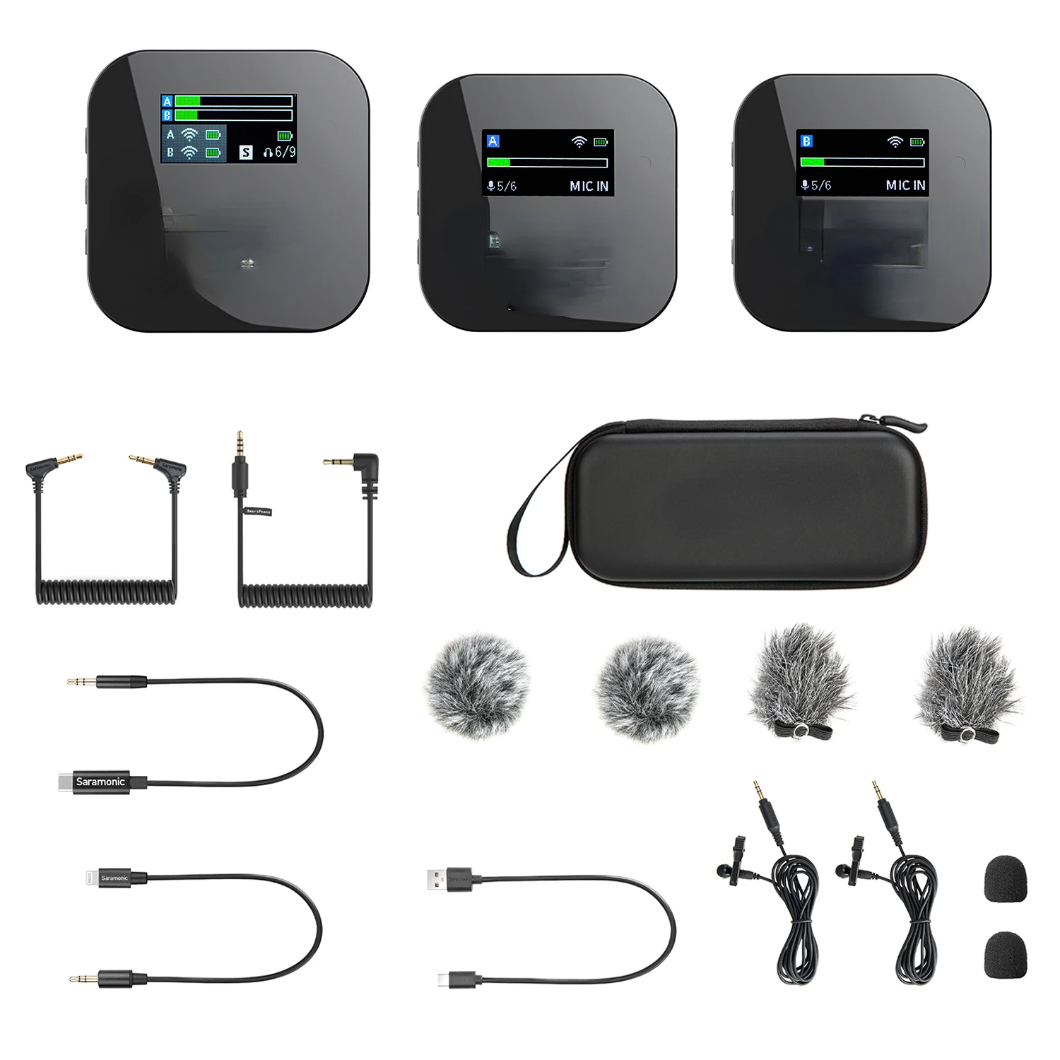 Saramonic Blink900 B2 2.4G Wireless Lavalier Microphone Omnidirectional Dual-Channel LCD display 6 hour 200m Operating Range