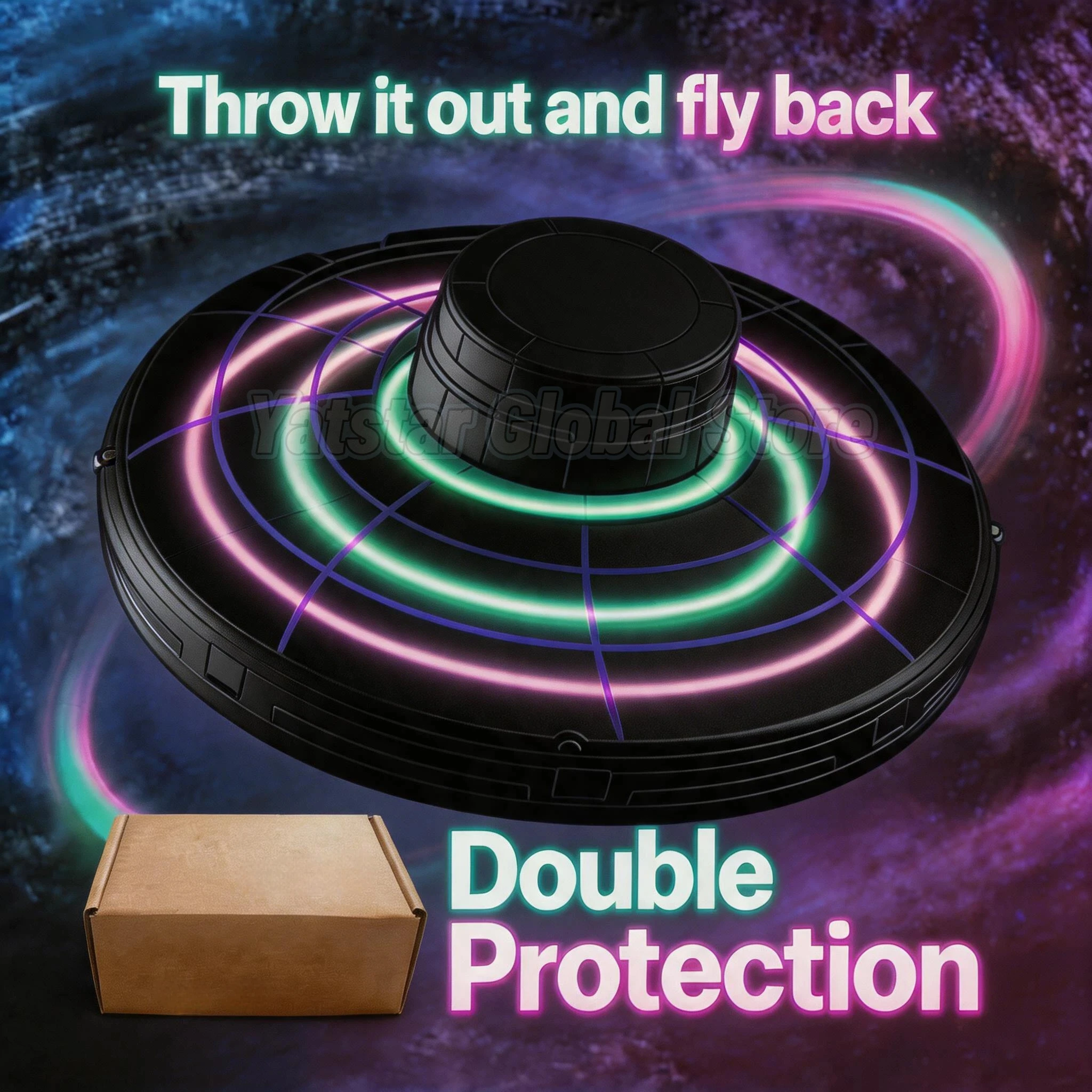 OVNI Inteligente con Control por Gestos, Bola Giratoria Boomerang con Luz LED, Orbe Flotante Recargable Anti-Caída, 3 Colores, Juguete Divertido para Exteriores, Regalos