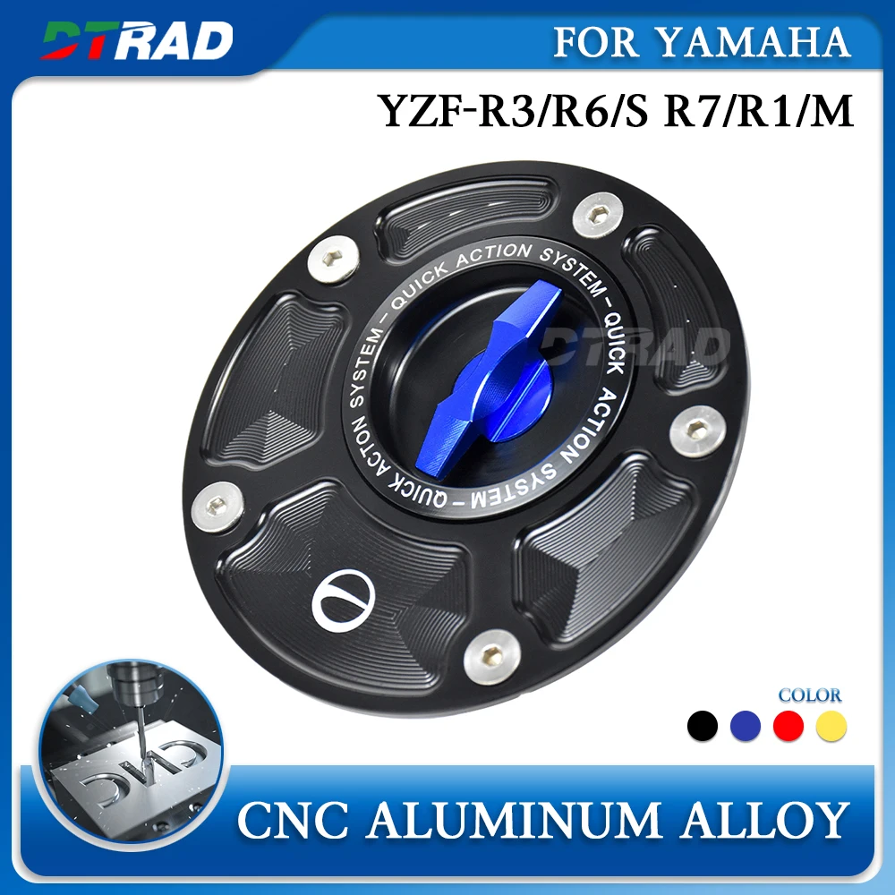 

For YAMAHA YZF-R3 YZF-R6/S YZF-R7 YZF-R1/M 2024 2025 New CNC Motorcycle Fuel Tank Cap Keyless Quick Release Oil Gas Tank Cover