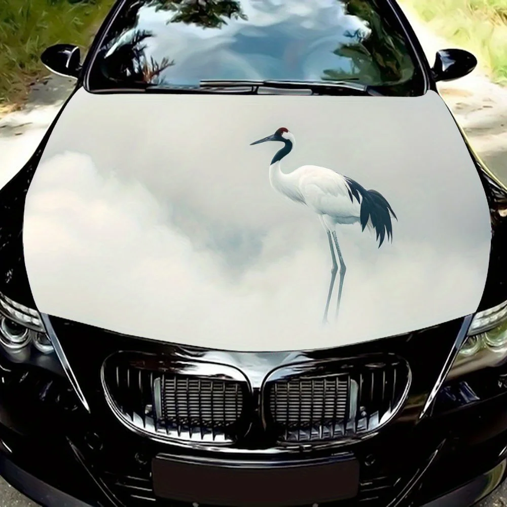 

White Cranes Dreamland Car Hood Wrap Color Vinyl Sticker Truck Graphic Bonnet Auto Accessories Decoration Protect Decal Gift
