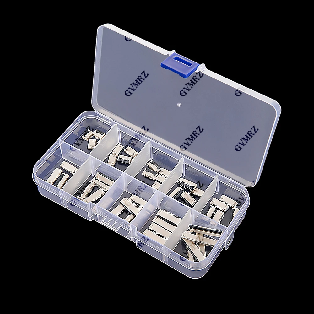 50PCS 6-40P 0.5mm Pitch Flip Type Under Clamshell Socket FPC FFC Flat Cable Connector 6P 8P 10P 12P 14P 16P 20P 24P 30P 40P Kits