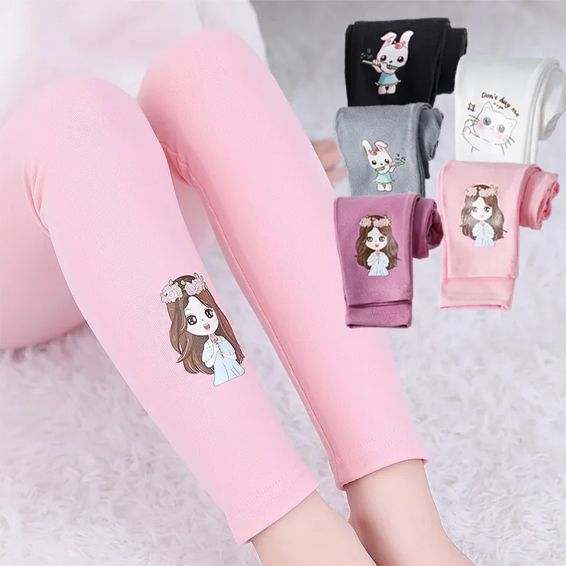 Spring Autumn Casual For Kids 1-8 Years Baby Girls Lovely Leggings Solid Color Pants Soft and Comfort Wear
