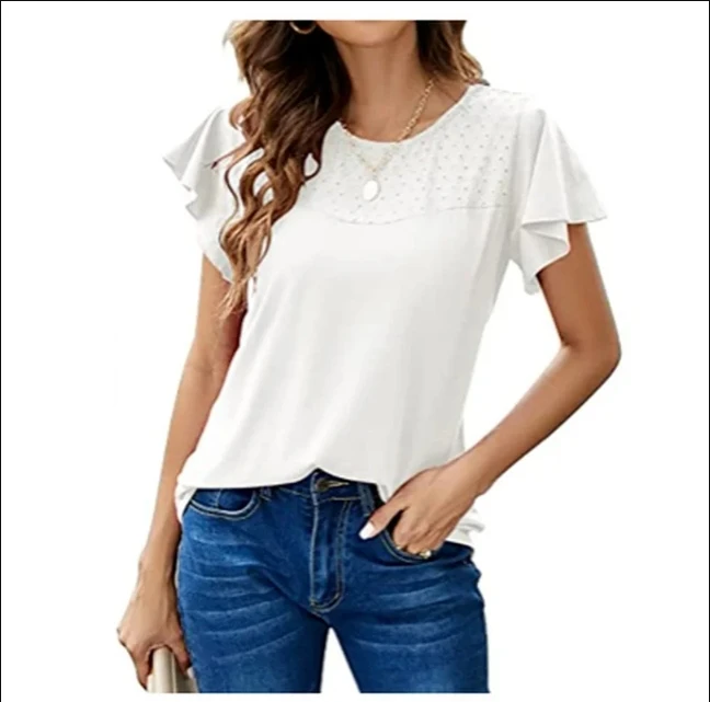 2023 Women New Top Fashion Loose Casual Simple Round Neck Short Sleeve Underlay T-Shirt Loose Versatile Solid Color Top