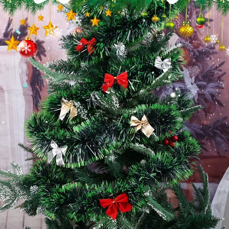 2 m, 10mの緑の杖,クリスマスの弓,花輪のペンダント,結婚式のパーティー,家の装飾のための吊り下げられた緑の杖リボン