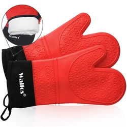 WALFOS 1 Piece Heat Resistant Silicon BBQ Glove-Oven Mitt-Kitchen Cooking Glove With Finger-Household Gloves For Cooking Baking