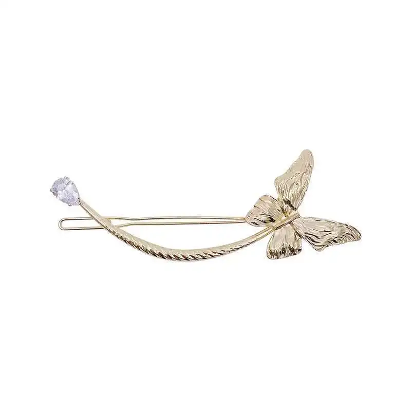 2022 Korean Metal Hairpin U Shape Hairgrips Pearls Hair Clips Vintage Crystal Butterfly Hair Barrettes Bun Hairstyle Accessories