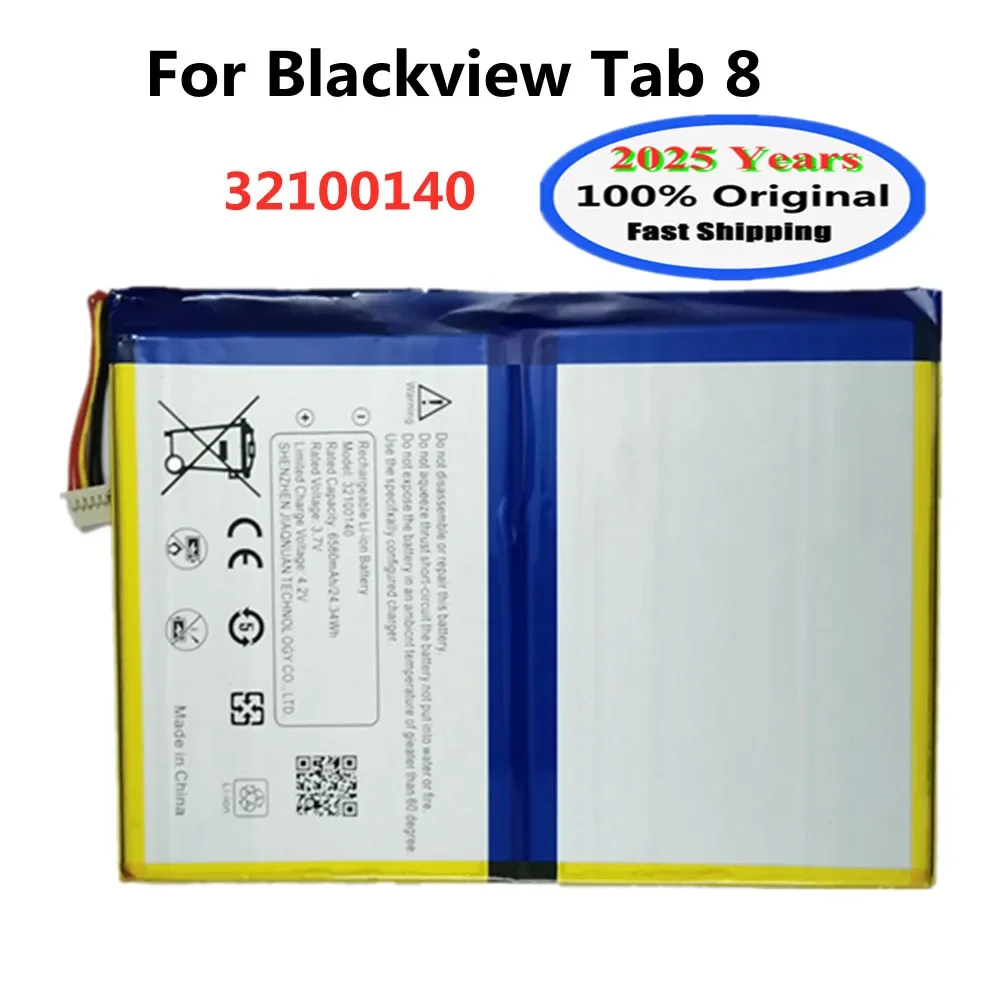 2025 Years 100% New Original TAB 8 32100140 Replacement Battery For Blackview TAB8 Phone Batteries 6580mAh