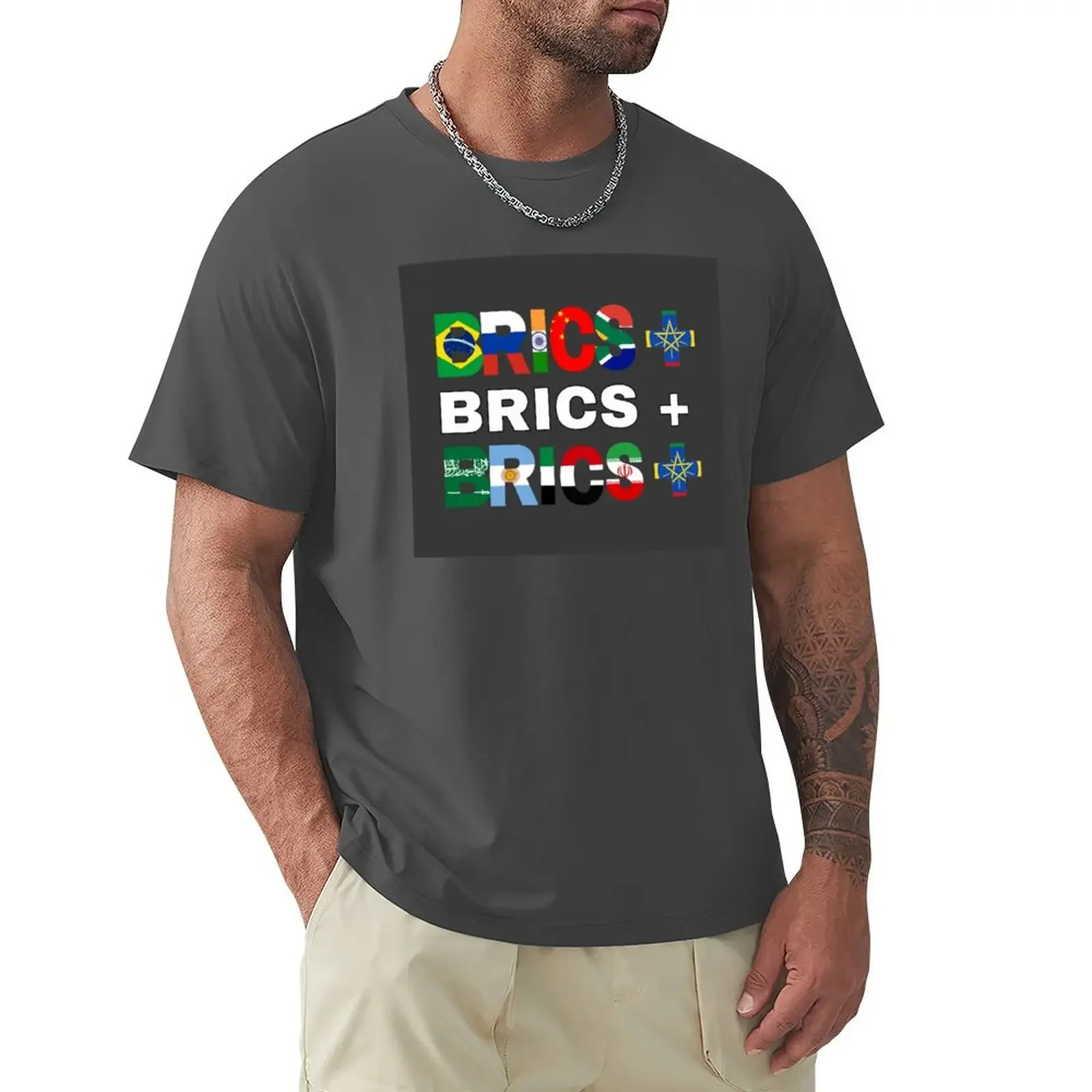 

BRICS+ countries T-shirt vintage clothes Short sleeve tee t shirt men