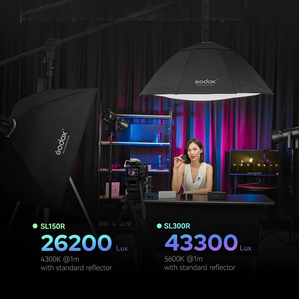 Godox Vollfarb-LED-Fülllicht SL150R RGB 2500–10000 K COB-Videoleuchte CRI 95+ TLCI 96+ Bowens Mount Fotografielampe