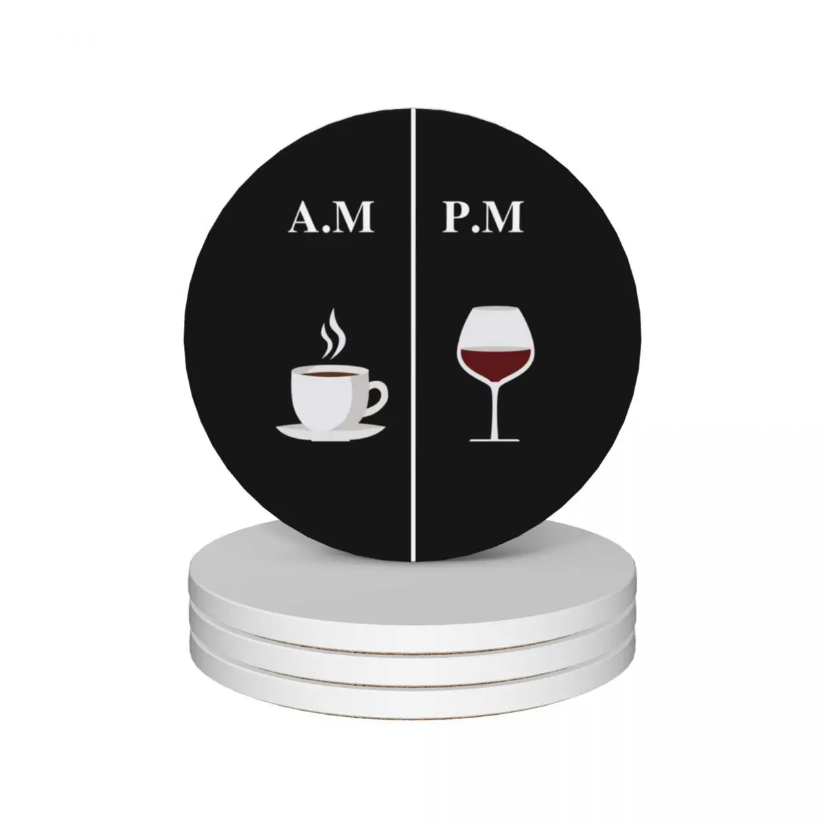 

wine vs coffee coffee by day wine by night Ceramic Coasters (Set of 4) plate cute mug mat Coasters