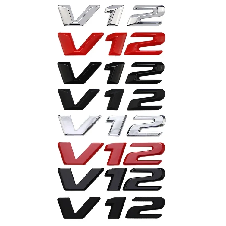 ABS Car Body Side Decal Rear Trunk Badge Sticker for Mercedes Benz V12 Emblem W177 W205 W210 W211 W213 W166 W164 CLA CLS GLK SLS