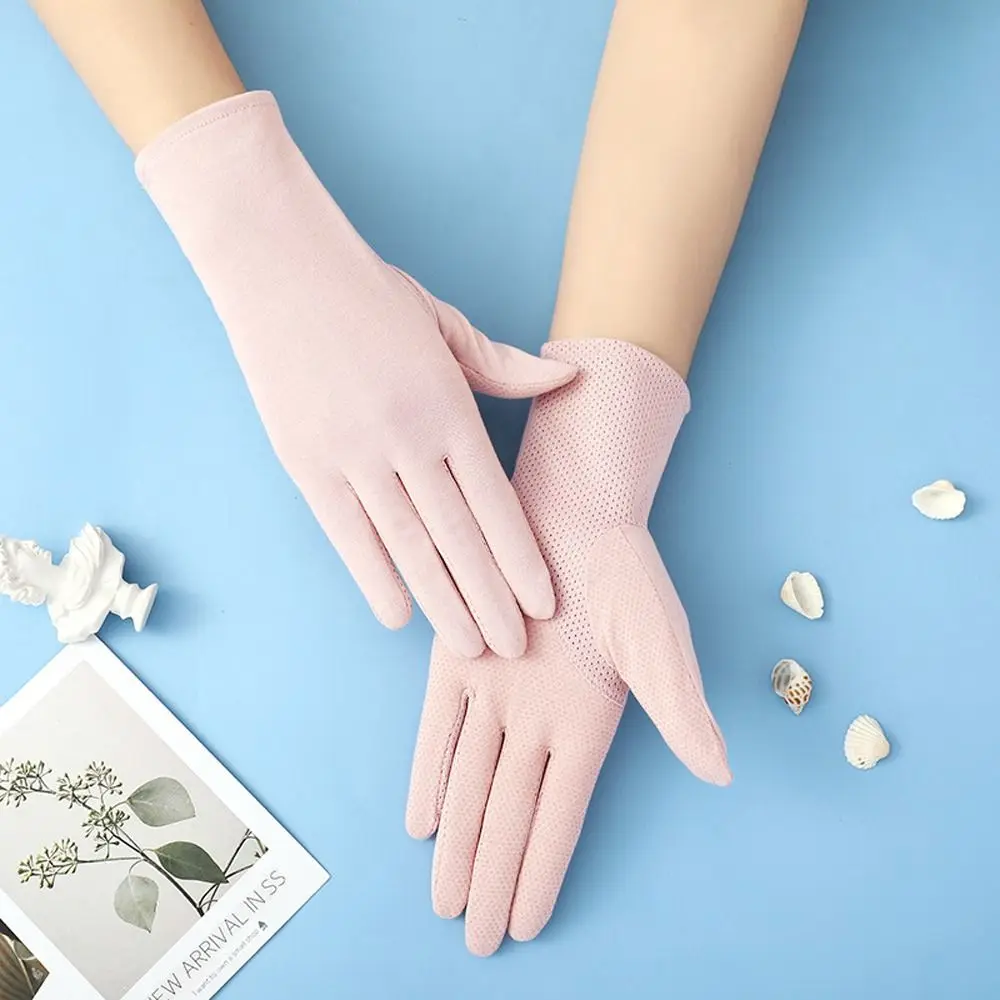 قفازات مضادة للانزلاق خمسة أصابع قفازات قفازات ركوب الخيل في الهواء الطلق القفازات الصيف قفازات واقية من الشمس بلون المرأة قفازات القيادة #1