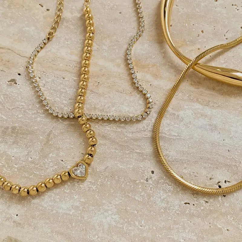 10 Pieces Stainless Steel Octagonal Snake Bone Chain Bracelet Set Tennis Chain Zircon Design Fashion Jewelry for Women