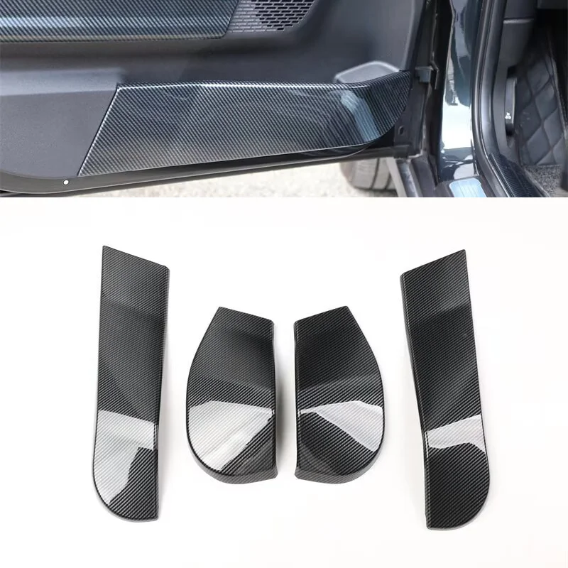 Für BMW Mini Cooper F65 F66 2024 2025 ABS Carbonfaser Rot Auto Viertürer Anti-Kick Dekor Zierleiste Innenraum-Zubehör