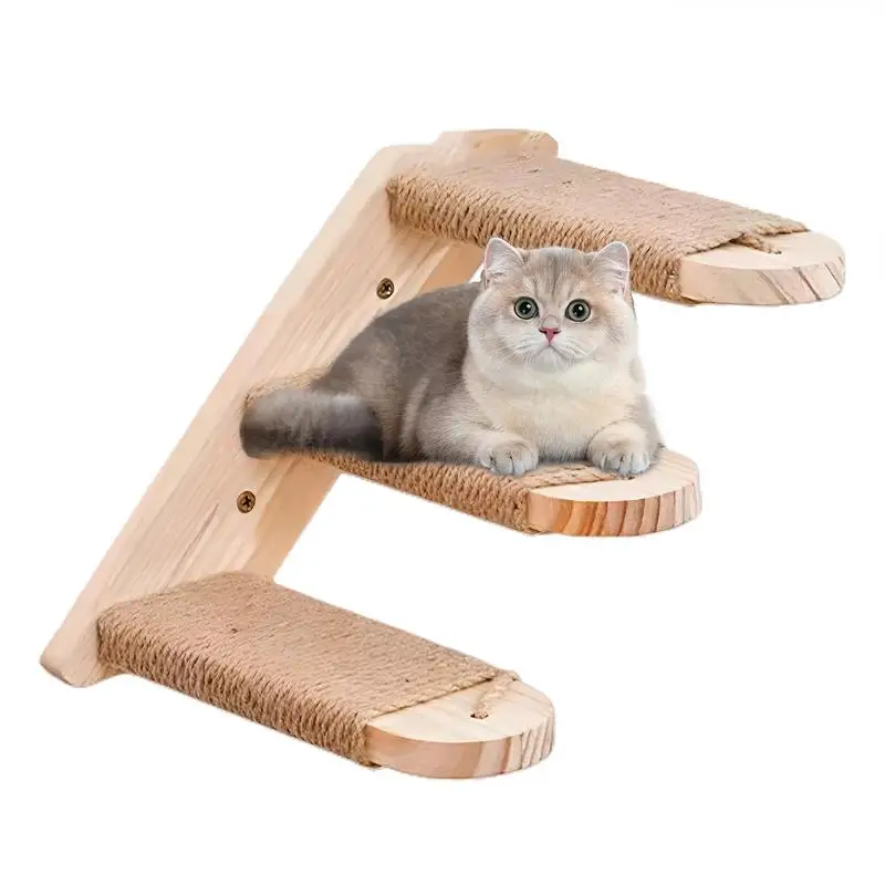 Cat Wall Steps Cat Climbing Shelf Wall Mounted Reversible Stairs EcoFriendly Sisal Rope Cat Stair Pet Furniture Cat Stair Supply