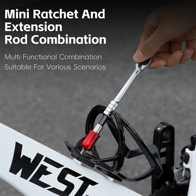 WEST BIKING Multi Functional Ratchet Wrench Tool Set Tire Pry Bar uick Release Extension Rod Portable Maintenance Tool