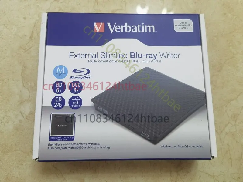 New Original External Portable Slimline Blu-ray Writer BD-R Burner BDR Optical Drive Support 25GB 50GB USB And Typc C