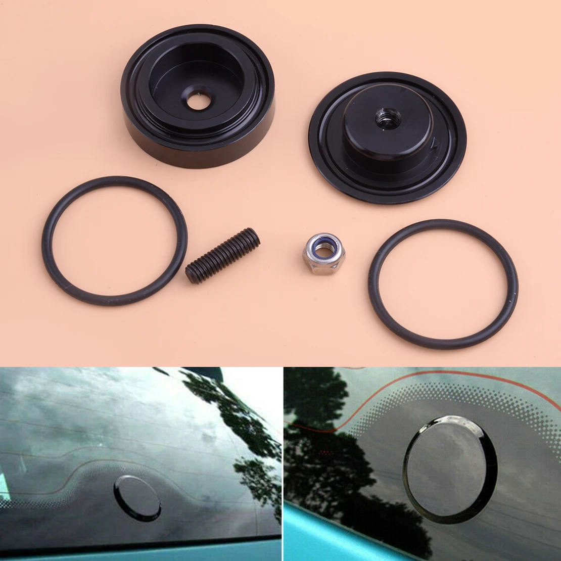 Car Rear Wiper Delete Bung Block Off Plug Cap Cover Grommet Set Fit for VW Golf MK4 MK5 MK6 MK7 GTI TDI GT R32 1997-2016 Black