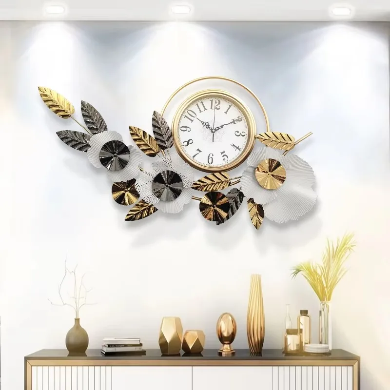 

Nordic Stylish Wall Clock Modern Minimalist Home Decor Creative Living Room Wall Clock Timepiece Titanium Wall Clock
