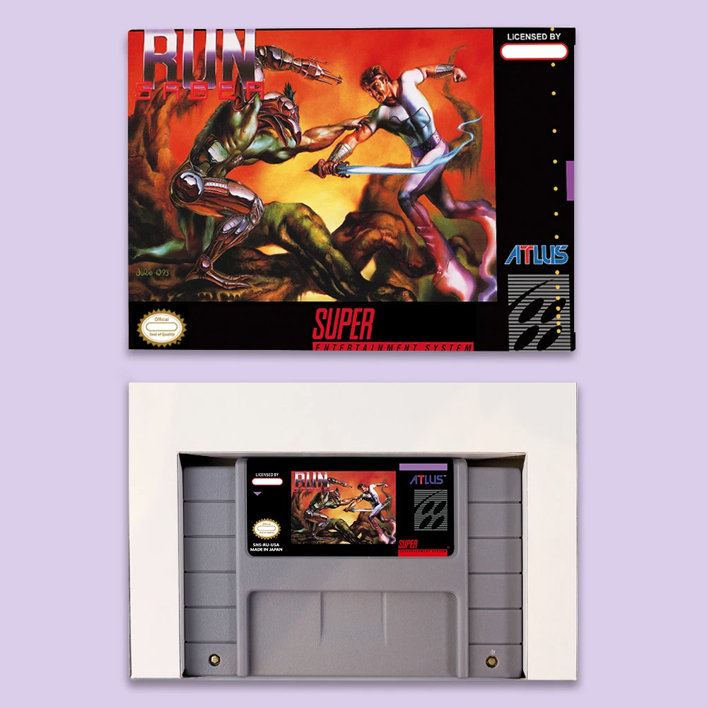 Run Saber Action games for SNES 16 bit USA NTSC or EUR PAL Video Game Consoles Cartridge